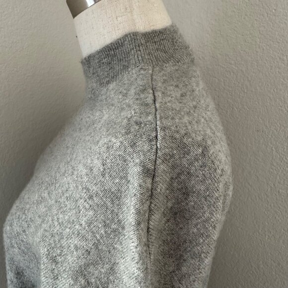 Everlane Mock Neck Cashmere Sweater Ribbed Long Sleeve Lightweight Heather Grey - Picture 8 of 10